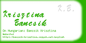 krisztina bancsik business card